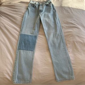 Reformation Cynthia Patch High Rise Straight Jeans